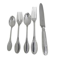 Italian Sterling Silver Flatware Set for 12 in the Empire Style