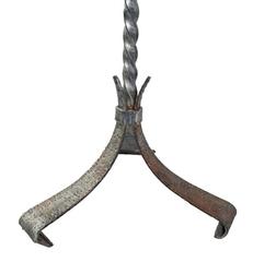 Pair of Forged Iron Twisted Column Floor Lamps
