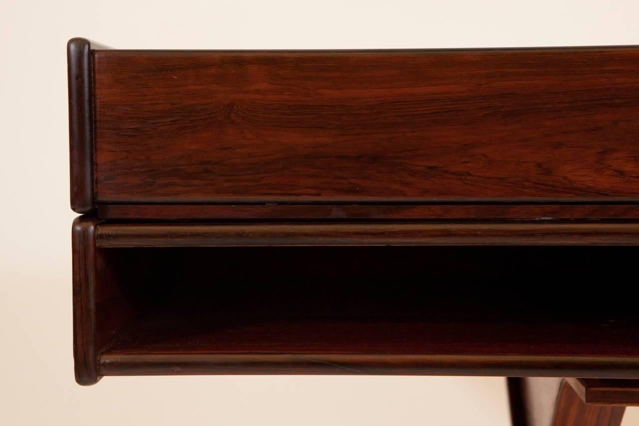 Gianfranco Frattini Rosewood Writing Desk In Good Condition For Sale In Washington, DC