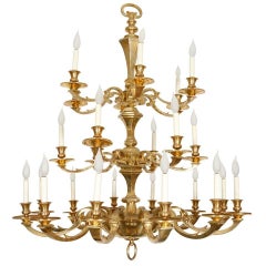 Very Large French 19th Century Brass Chandelier