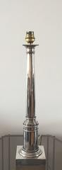 Silver Plated Doric Style Table Lamp Attributed Christofle, France