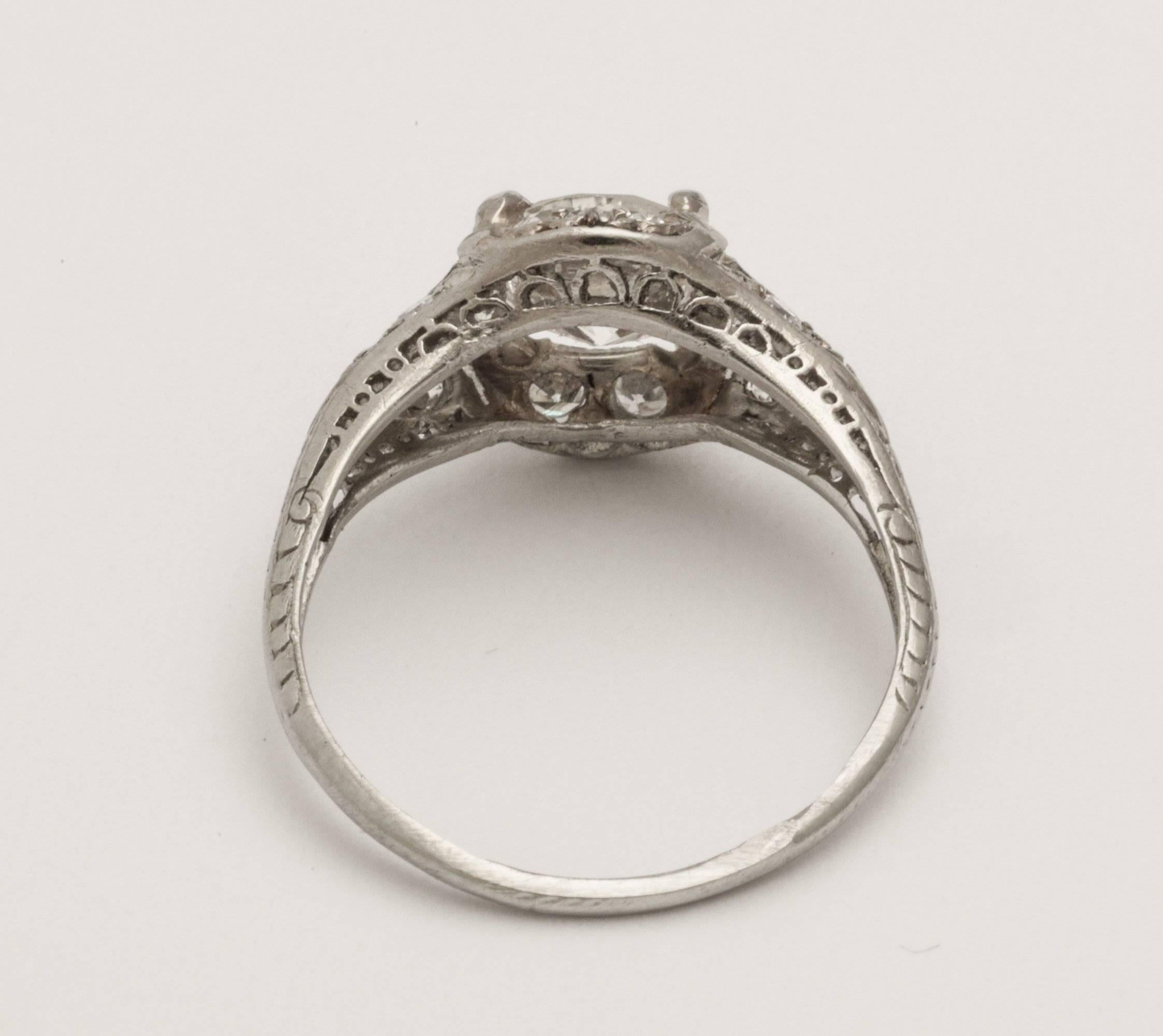 Art Deco Antique Diamond Platinum Engagement Ring