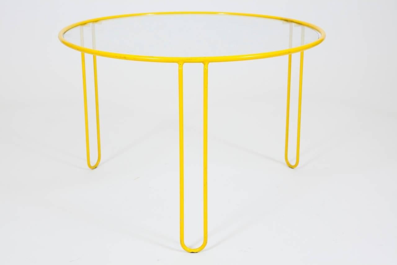Glass Gigogen Wrought Iron Side Table Set