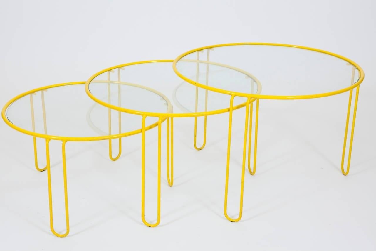 Gigogen Wrought Iron Side Table Set In Excellent Condition In Washington, DC