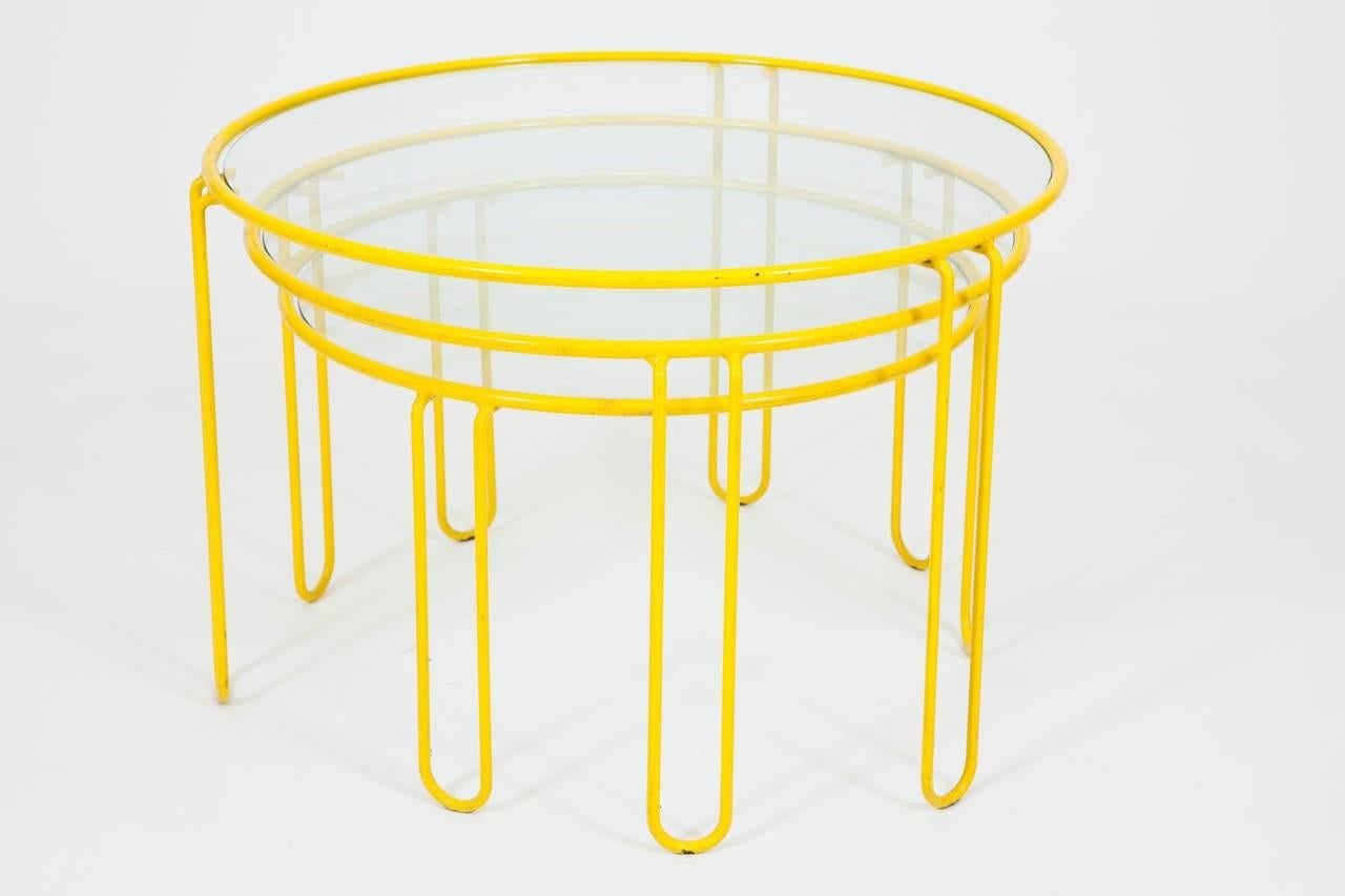 Italian Gigogen Wrought Iron Side Table Set