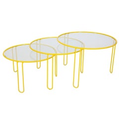 Ensemble de tables d'appoint en fer forgé Gigogen