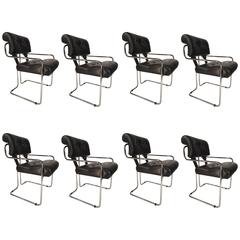 Set of Ten Guido Faleschini Tucroma Dining Chairs by i4 Mariani for Pace