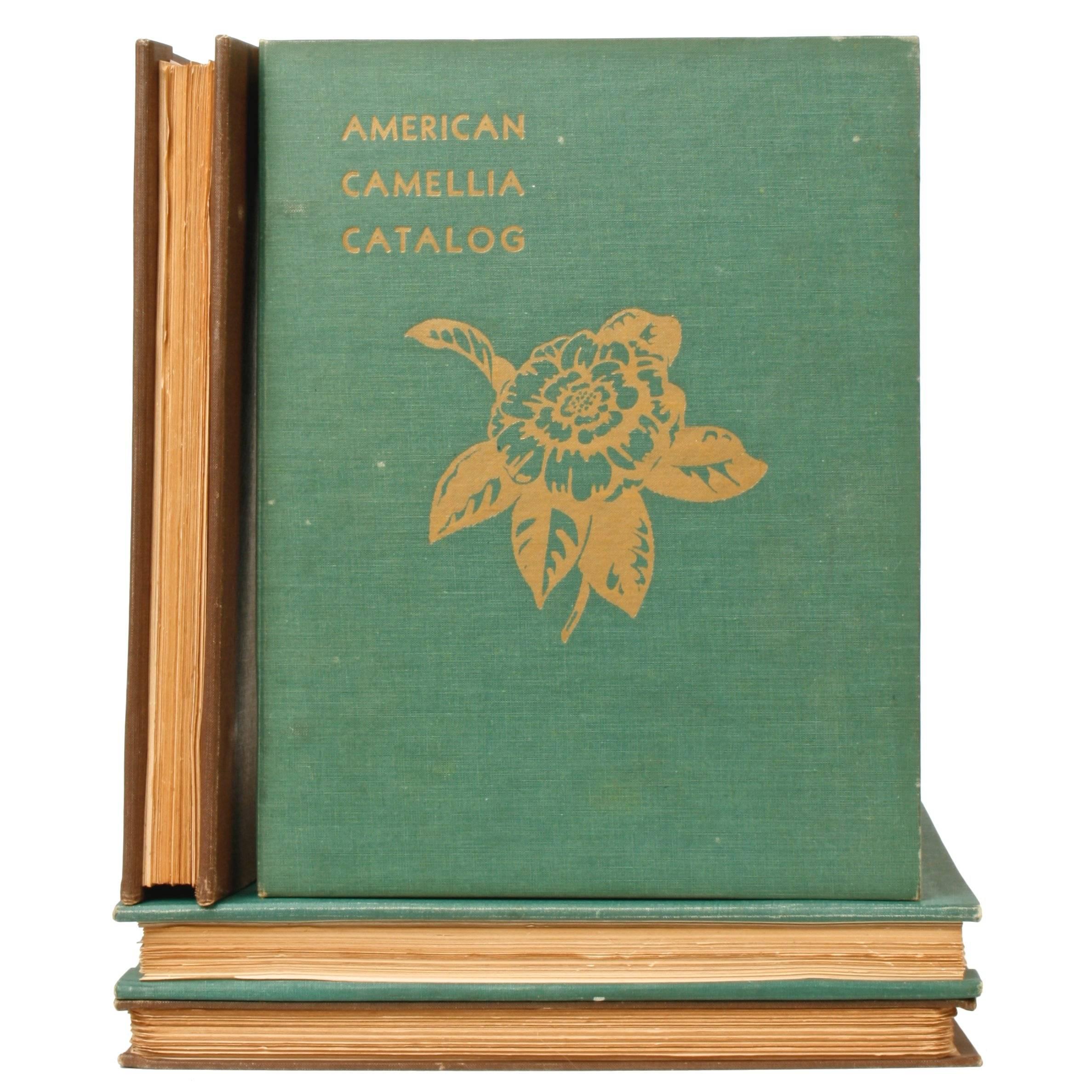 Mid-20th Century Set of Four Volumes American Camellia Catalog with 107 Hand Colored Lithographs