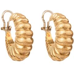 Gold Shrimp Earrings