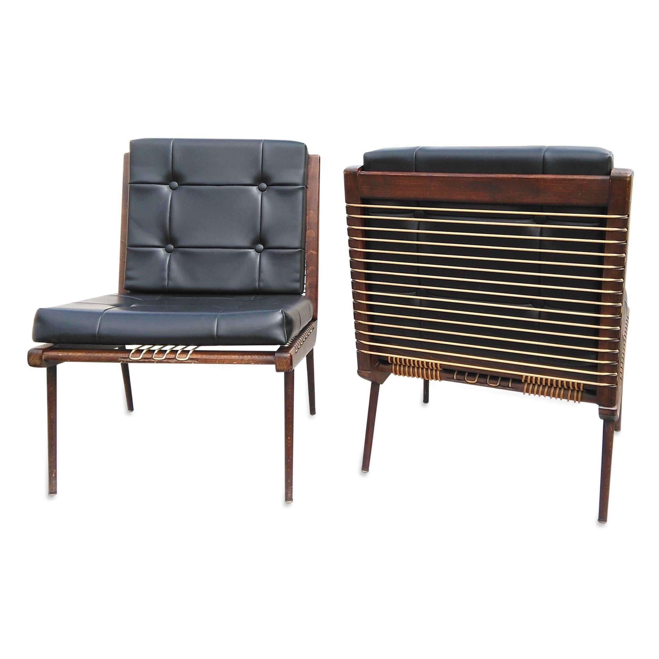 French Georges Tigien Pair of Chairs, France, 1960s