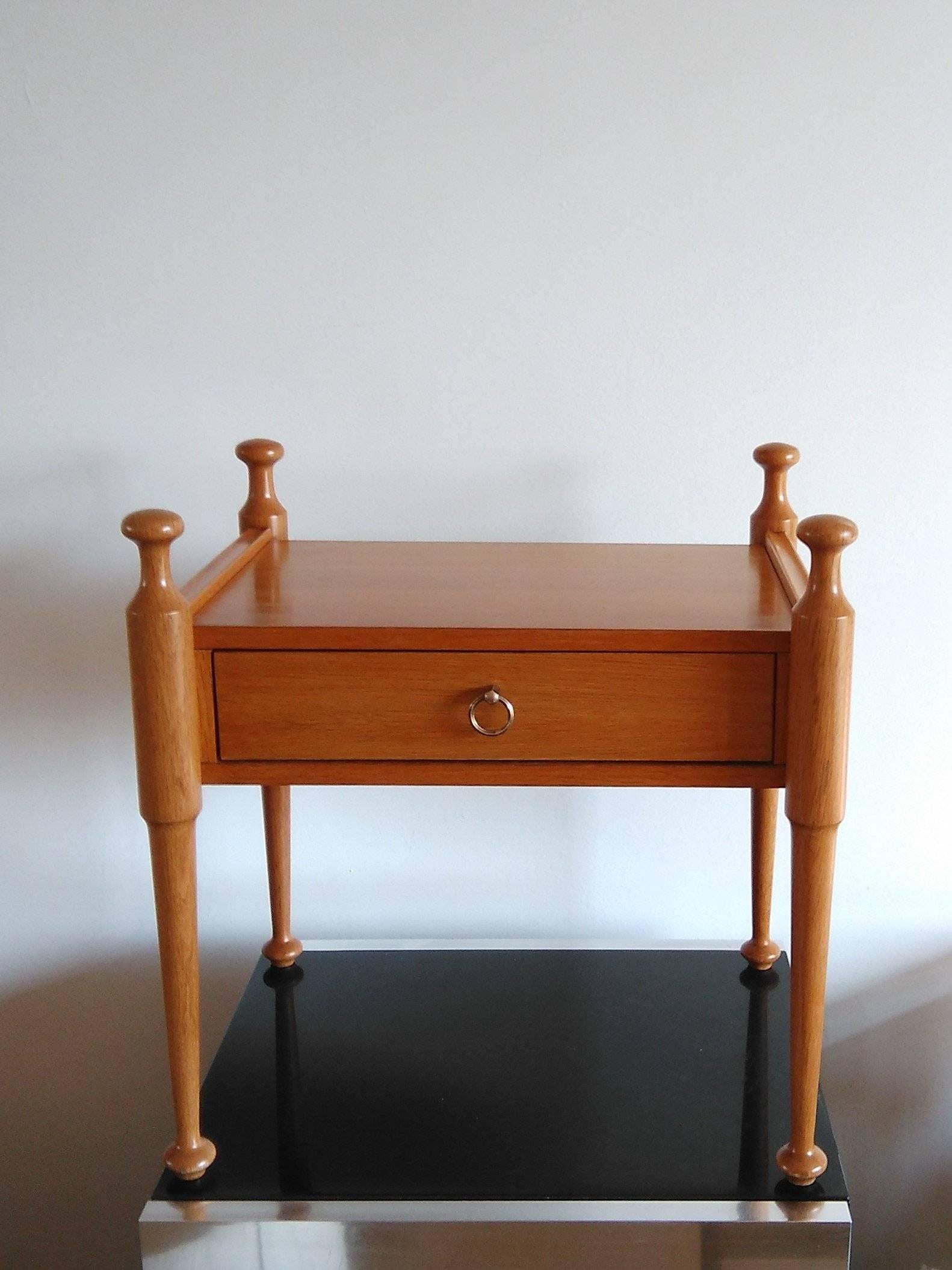 Scandinavian style pair of nightstands, Meubles Gautier, France
Freshly refinished
this item will ship from France. The nightstands will be shipped disassembled for shipping purposes.
Price does not include handling, shipping and possible customs