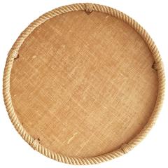 Rope and Raffia Mesh Resin Tray by Audoux Minet, France, 1960s