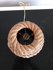 Minimalist Rope Table Lamp by Audoux Minnet, France, 1960s