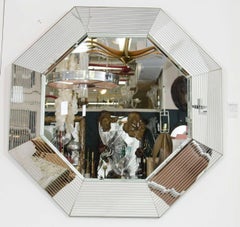 Wall Mirror Karl Springer Style, Octagonal, 1970s Disco Era New York