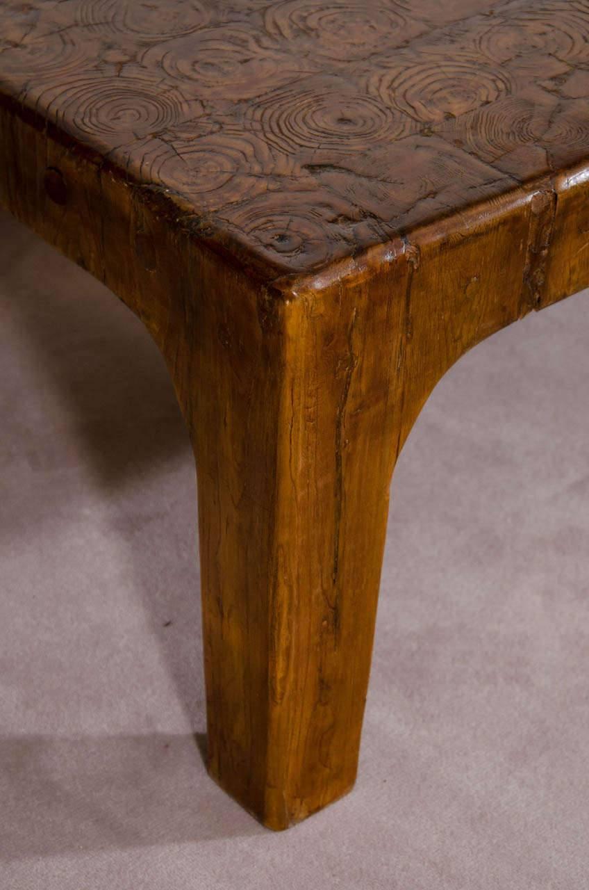 natural wood rectangular coffee table