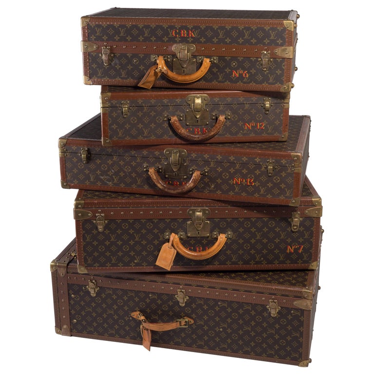 Vintage Louis Vuitton Black Epi Leather Four-Piece Luggage Set For Sale at 1stdibs