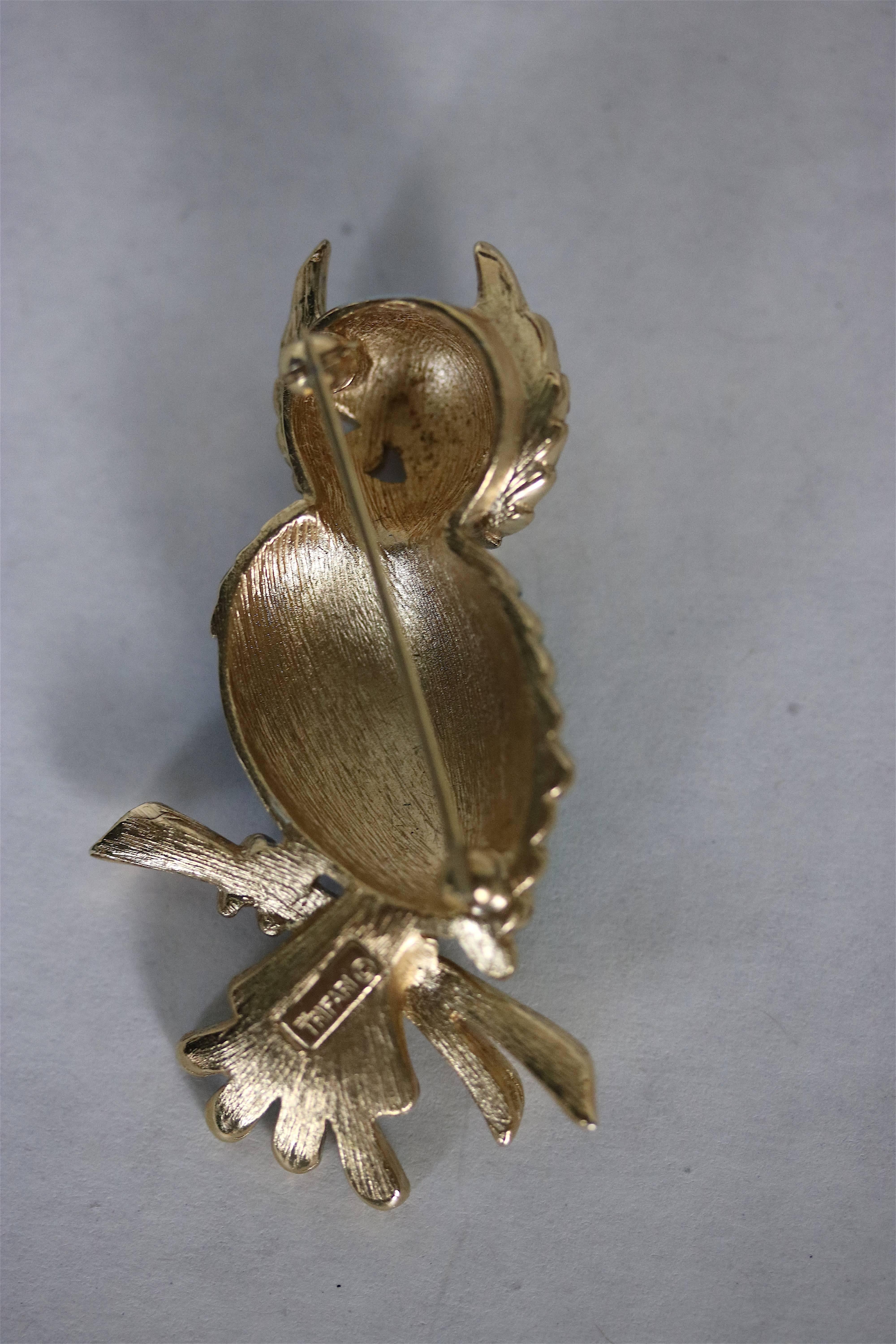 trifari owl brooch