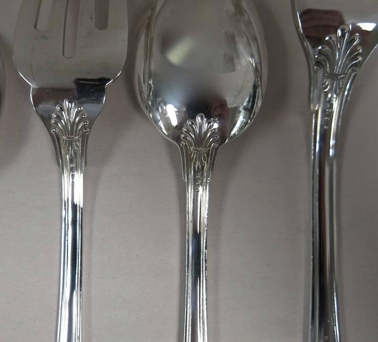 Italian Sterling Silver Flatware Set for 12 in the Empire Style at 1stDibs