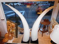 Rare and Exceptional Pair of Hand-Carved  Live Edge Tusk by Franz Reich, circa 1