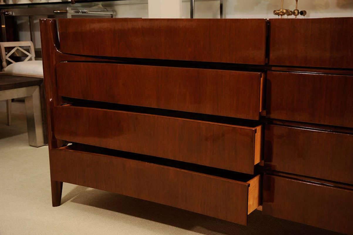 Mid-20th Century Rare Joseph Hinn Mahogany Double Dresser For Sale