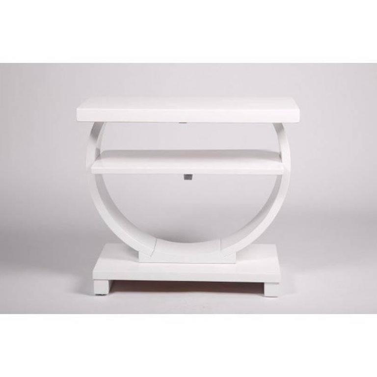 Pair of Art Deco White Lacquer End Tables For Sale at 1stDibs