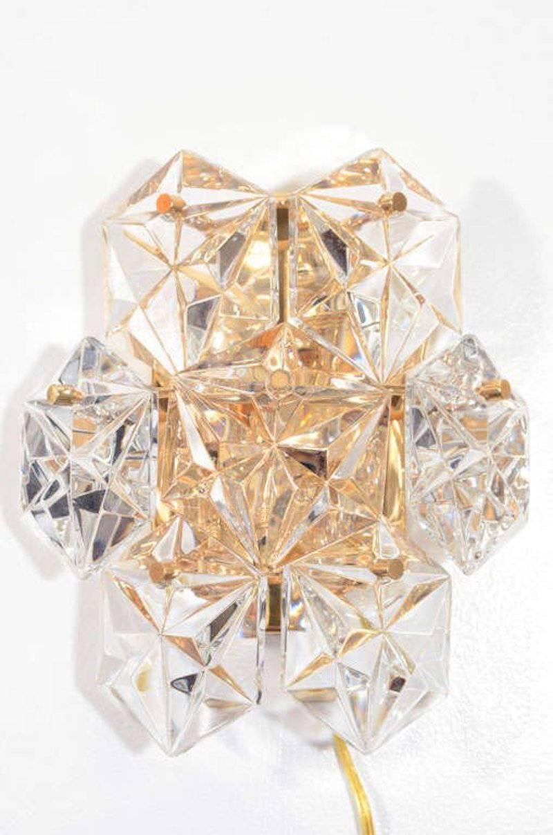 Doré Kinkeldey - Appliques en cristal doré 22 carats à facettes en vente