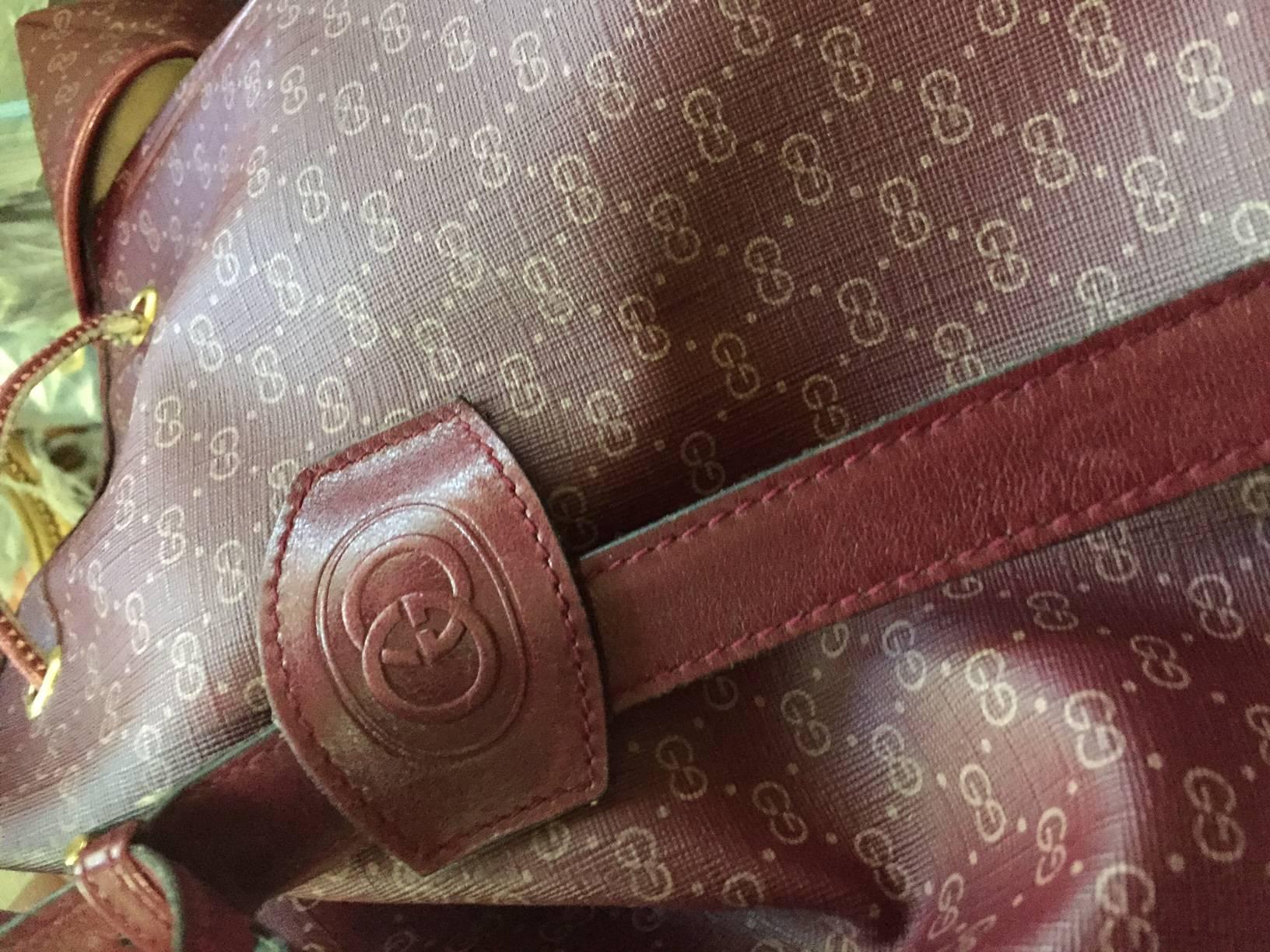 Gucci Burgundy Monogram Bag / Rare 5