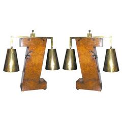 Pair of 1950s Architectural Table Lamps 5