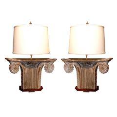 Pair of Architectural Fragments Mounted as Lamps 3