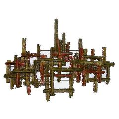 Architectural Copper and Brass Wall Sculpture by Silas Seandel 9