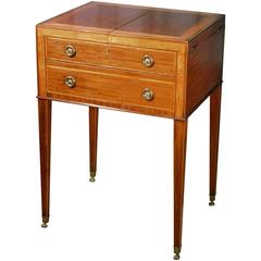 Antique Sheraton Period Mahogany and Satinwood Dressing Table