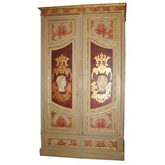 Antique Grand-Scale Italian Painted Armoire