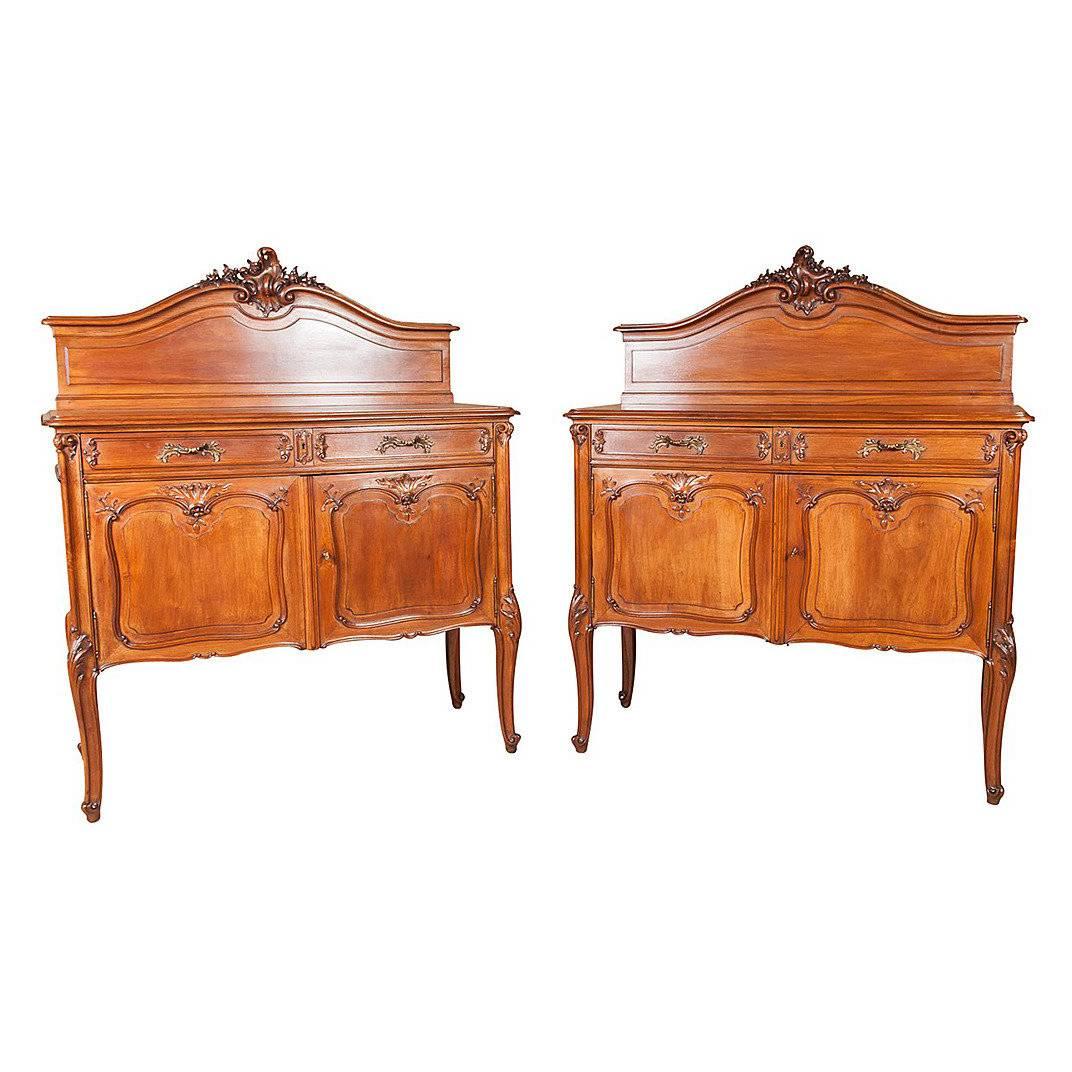 Frédéric Schmit Pair of Antique French Louis XV Style Rococo Revival Buffets