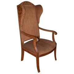 Fauteuil à oreilles ou fauteuil Biedermeier du XIXe siècle