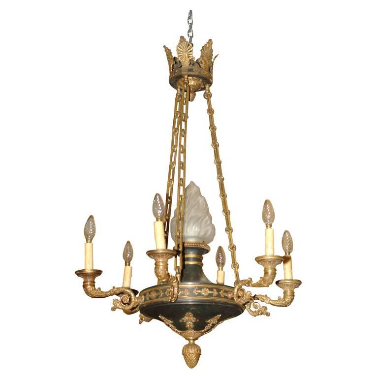 Late 19th Century Empire Style Chandelier For Sale