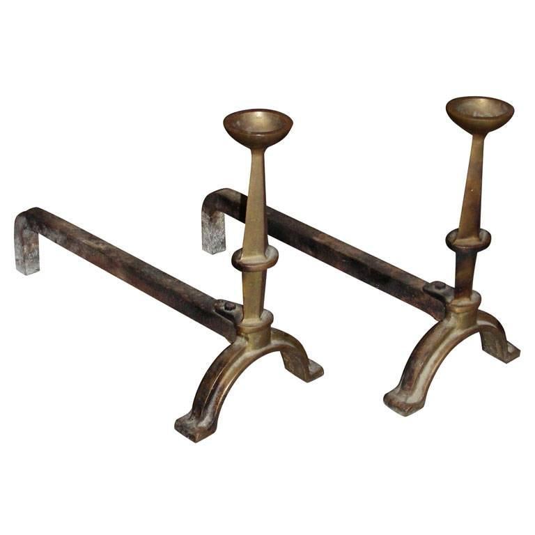 Two 1940s Andirons For Sale