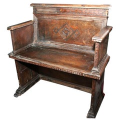Italian Baroque Walnut  Arm Chair
