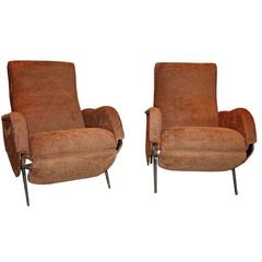 Pair of Italian 1960s Reclining Armchairs 4