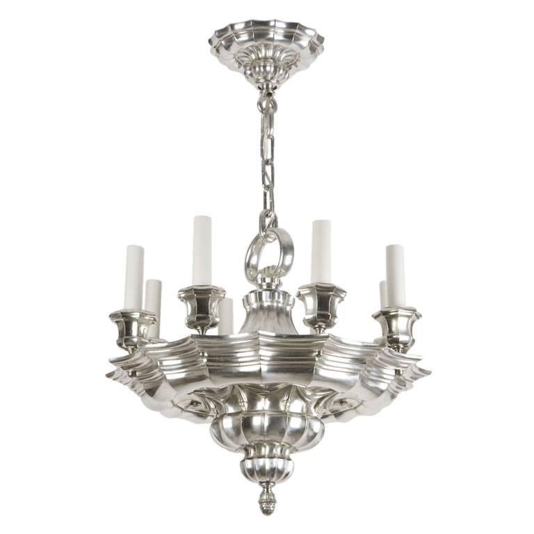 Silverplate chandelier by E. F. Caldwell