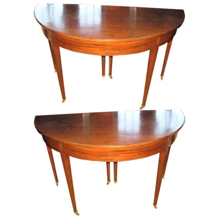 Pair of Early 19th Century Demilune Mahogony Tables, Dining Table For Sale at 1stDibs