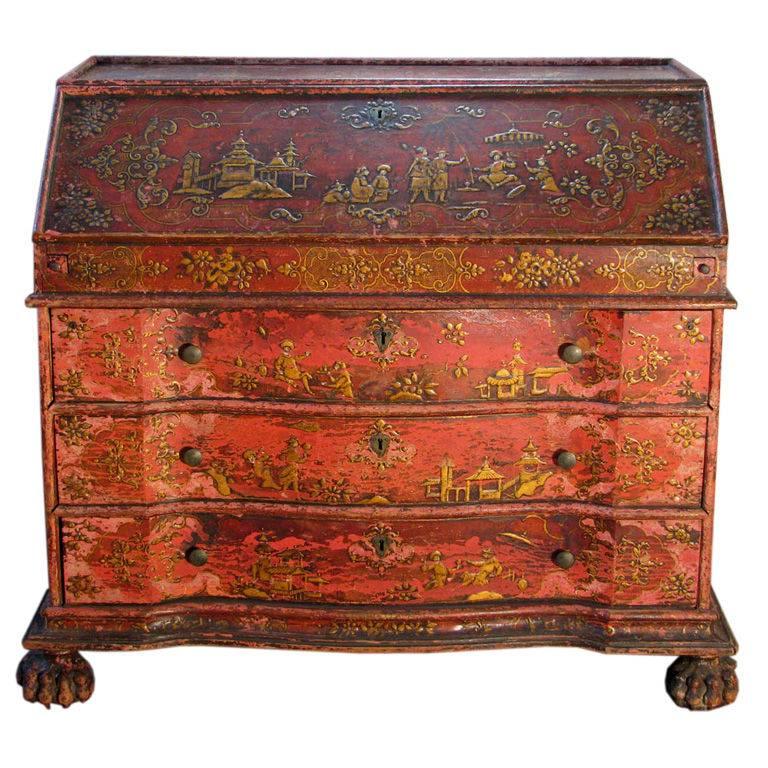 Early 18th Century Venetian Baroque Chinoiserie Painted Desk or Commode