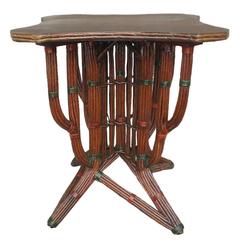 Antique Art Deco Wicker Table