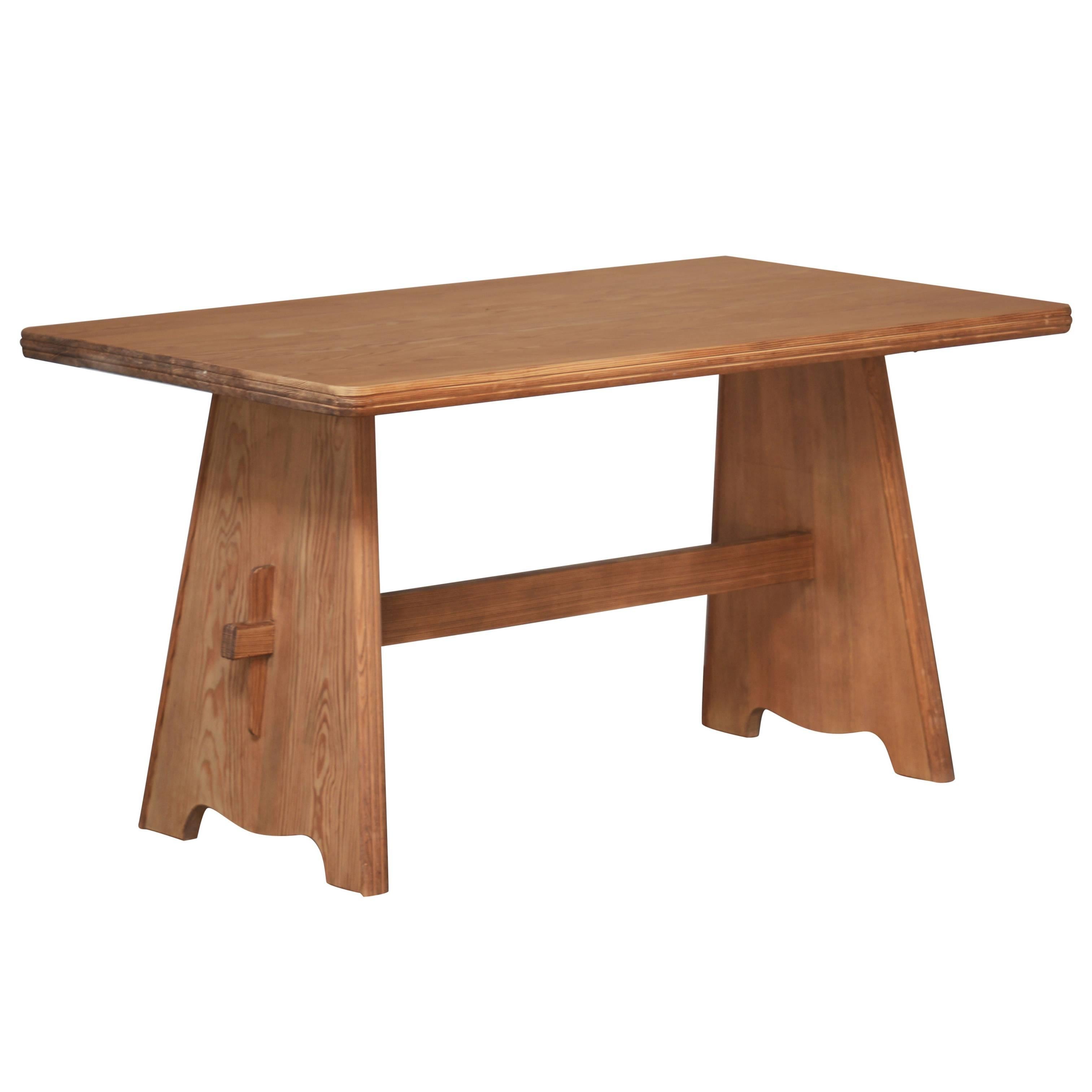 Goran Malmvall Pine Table, Sweden, 1940s For Sale