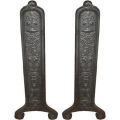 26" Pair of 19th Century Eastlake Andirons by Smith & Anthony