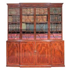 Early 19th Century Georgian Breakfront Bookcase, Stamped Gillows of Lancaster 1