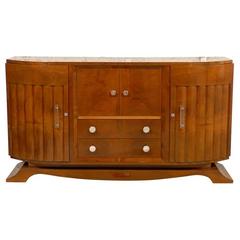 French Art Deco Sideboard with Clear Acrylic Handles, 1930s