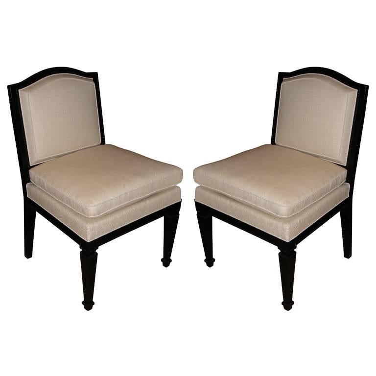 Two 1935 Easy Chairs in the Style of Jean-Michel Frank For Sale