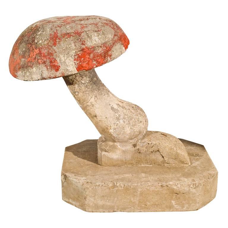 Large French Cast Stone Toadstool