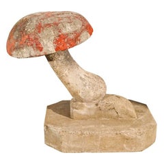 Large French Cast Stone Toadstool