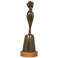 Abstract Bronze Sculpture of a Female Form